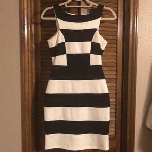 Black and white midi dress